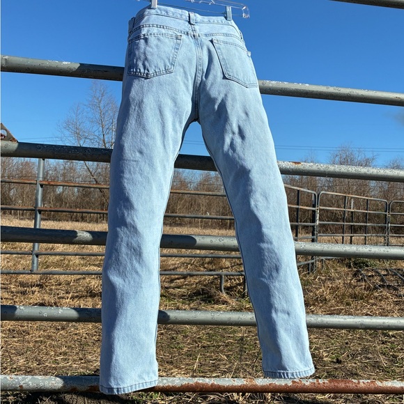 George Light Blue Straight Jeans with Purple/Gold LSU Tigers Patches - Picture 6 of 11